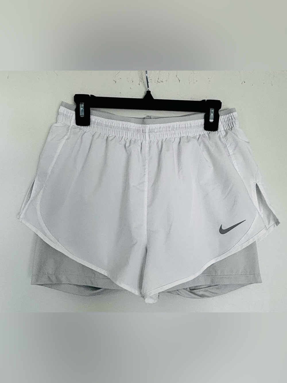 Nike Women’s  White Running Shorts with Dri-FIT Swoosh